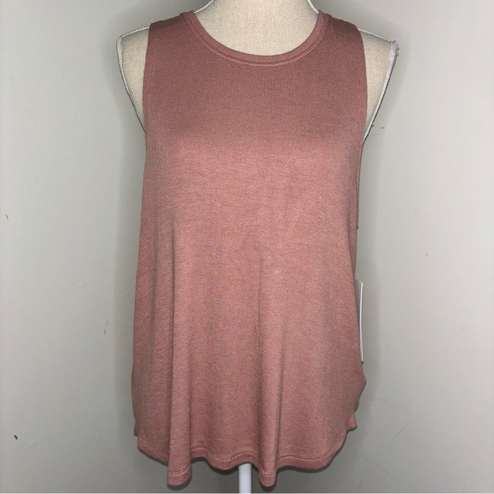 Athleta NEW Well Rested Rib Sleep Tank Top pajama top dusty pink size Medium